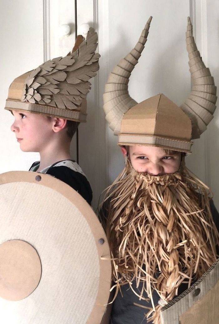 Mom Crafts Amazing DIY Cardboard Costumes For Her Kids