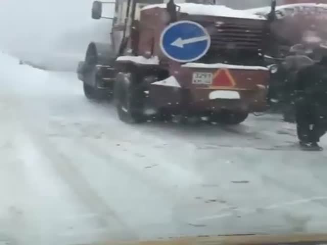 Russian Asphalt Is Better When Mixed With Snow