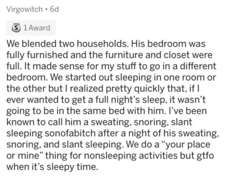 ou CAN Be Happy Together And Still Sleep Separately