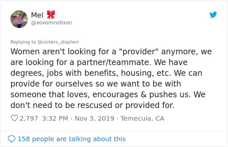 A “Provider” Man Is Mad Because Women Only Choose “Losers”