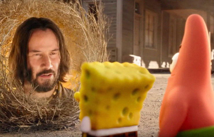 Keanu Reeves Is In The New Spongebob Movie. And He’s A Tumbleweed