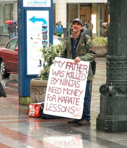 Homeless People Who At Least Still Have These Funny Signs