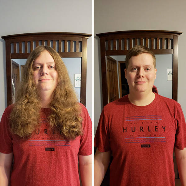 People After They Cut Their Hair To Donate It To Cancer Patients