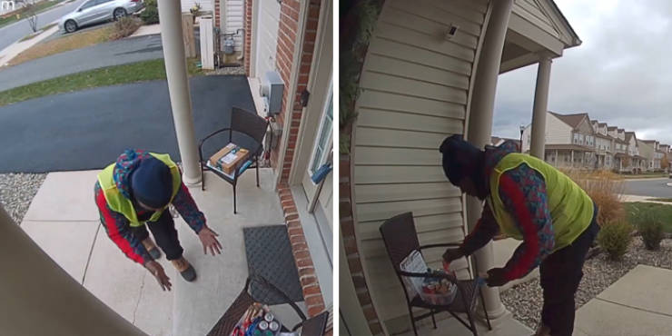 People Leave Snacks For Amazon Delivery Man, And He Absolutely Loves It!