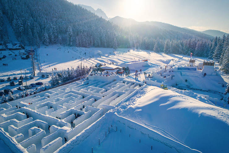 This Snow Labyrinth In Poland Is HUGE!