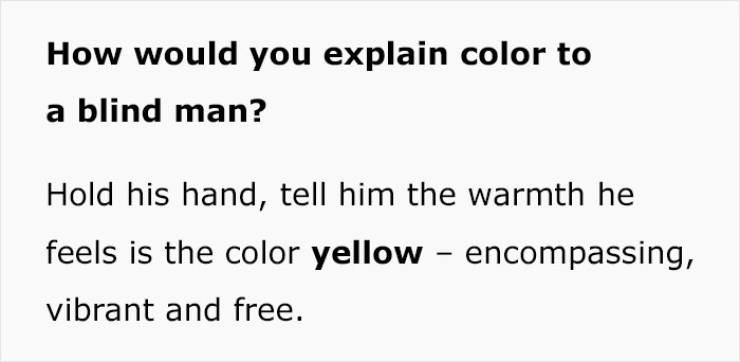 And How Would You Describe Colors To A Blind Person?