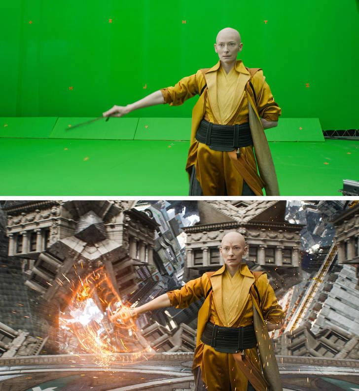 Behind-The-Scenes Movie Shots Seem So Surreal These Days. Especially When Compared To The Actual Movie Scenes
