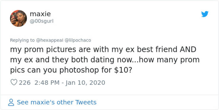 Woman Removes Exes From Photos For 10$ Per Photo