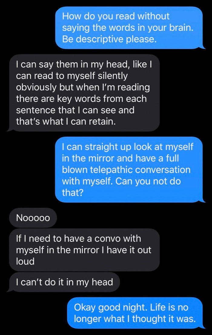 Guy Finds Out That Internal Monologue Is Not As Common As He Thought It Is