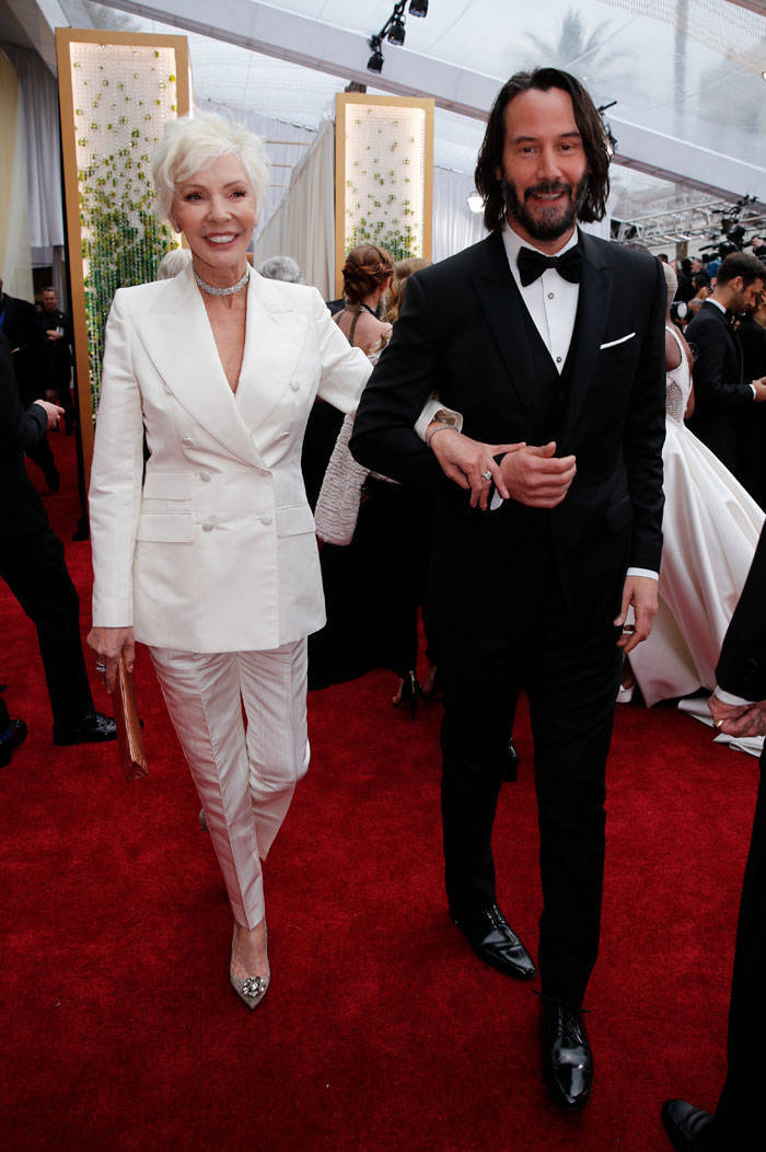 Keanu Reeves Comes To The Oscars With His Mom As His Date