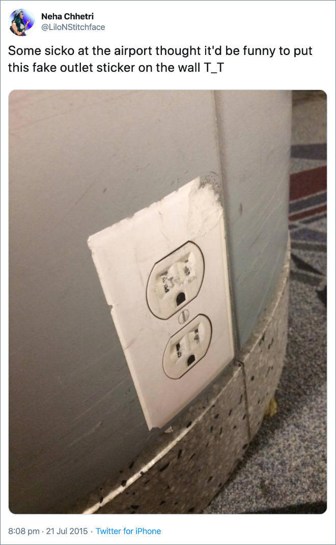 Fake Power Outlets Are A New Airport Prank