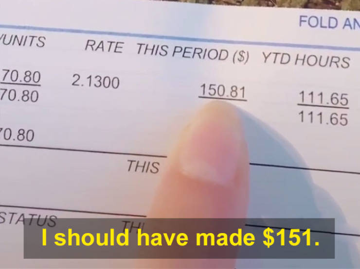Mom Shares Her Paycheck After Working 70+ Hours As A Bartender