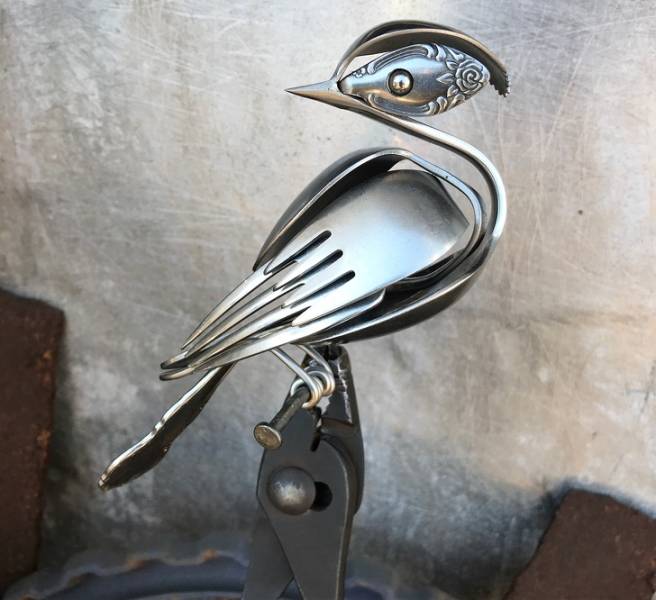 These Recycled Silverware Sculptures Are Fantastic!