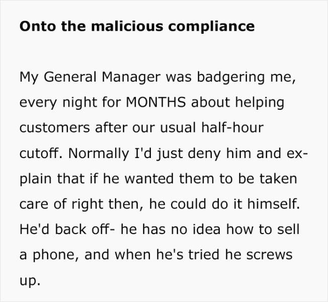 Manager Wants Employee To Work Overtime, Gets A Lesson