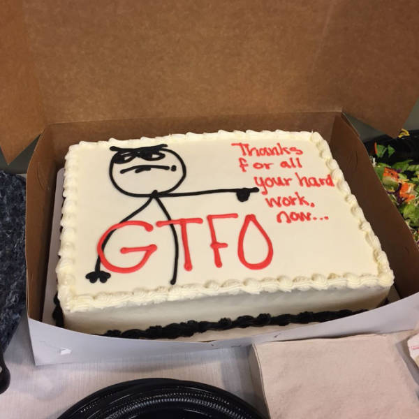 Wow, These Farewell Cakes Are RUDE!