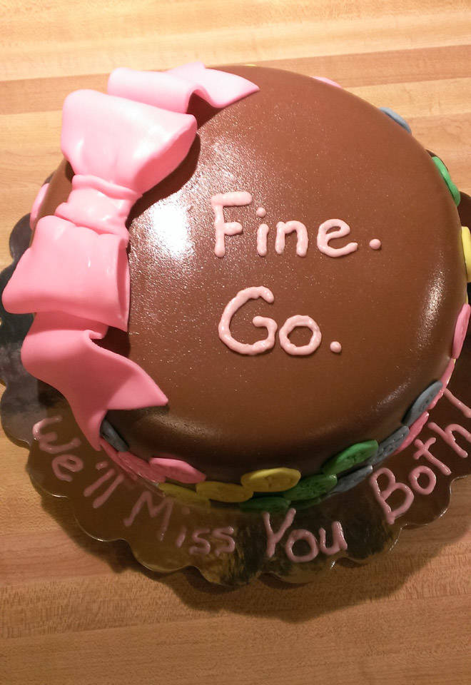 Wow, These Farewell Cakes Are RUDE!