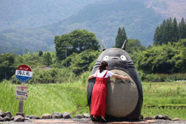 Japanese Elderly Couple Creates A Real-Life Version Of Totoro Bus Stop