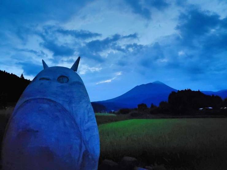 Japanese Elderly Couple Creates A Real-Life Version Of Totoro Bus Stop