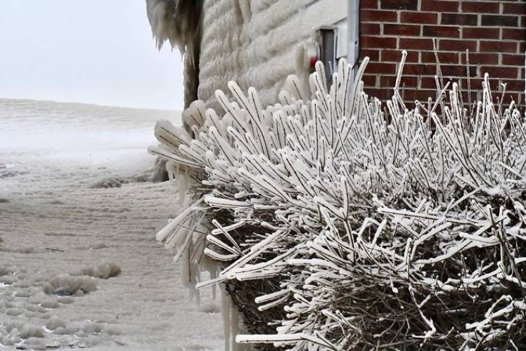 Lake Erie Homes Are Now Covered In Very Thick Ice!