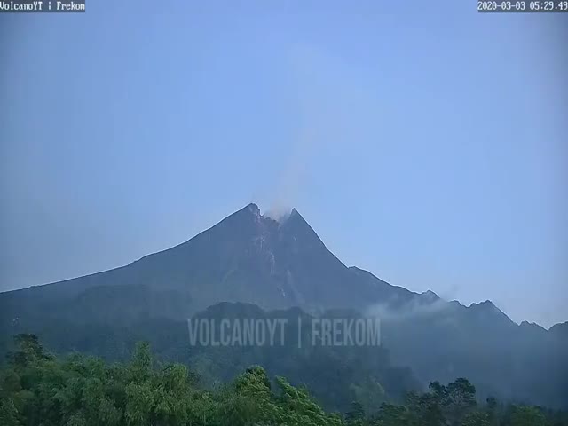 Indonesian Merapi Volcano. 6-Kilometer-High Pillar Of Ash