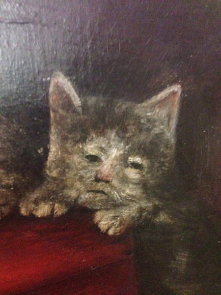sad medieval cat paintings