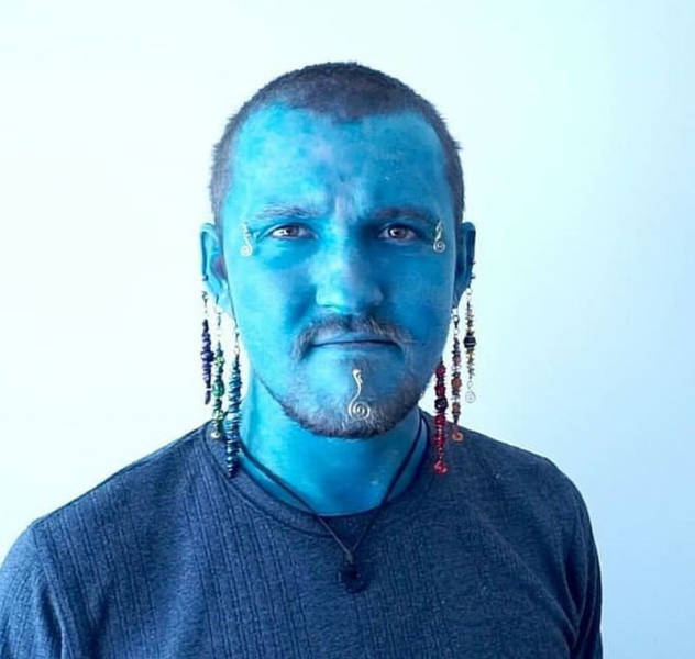 Canadian Guy Turns Into A Smurf