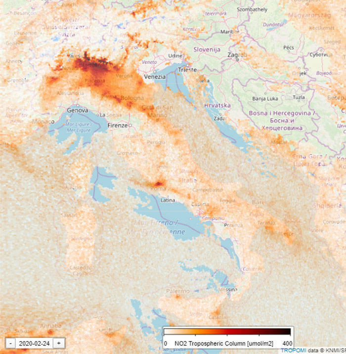 Satellite Shows How Coronavirus Quarantine Affected Air Pollution Over Northern Italy