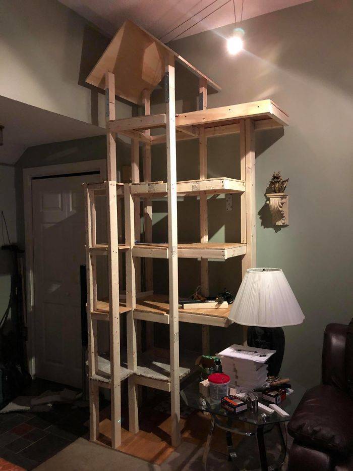 Man Builds Beautiful Cat Towers, And Now Everybody On The Internet Wants Them