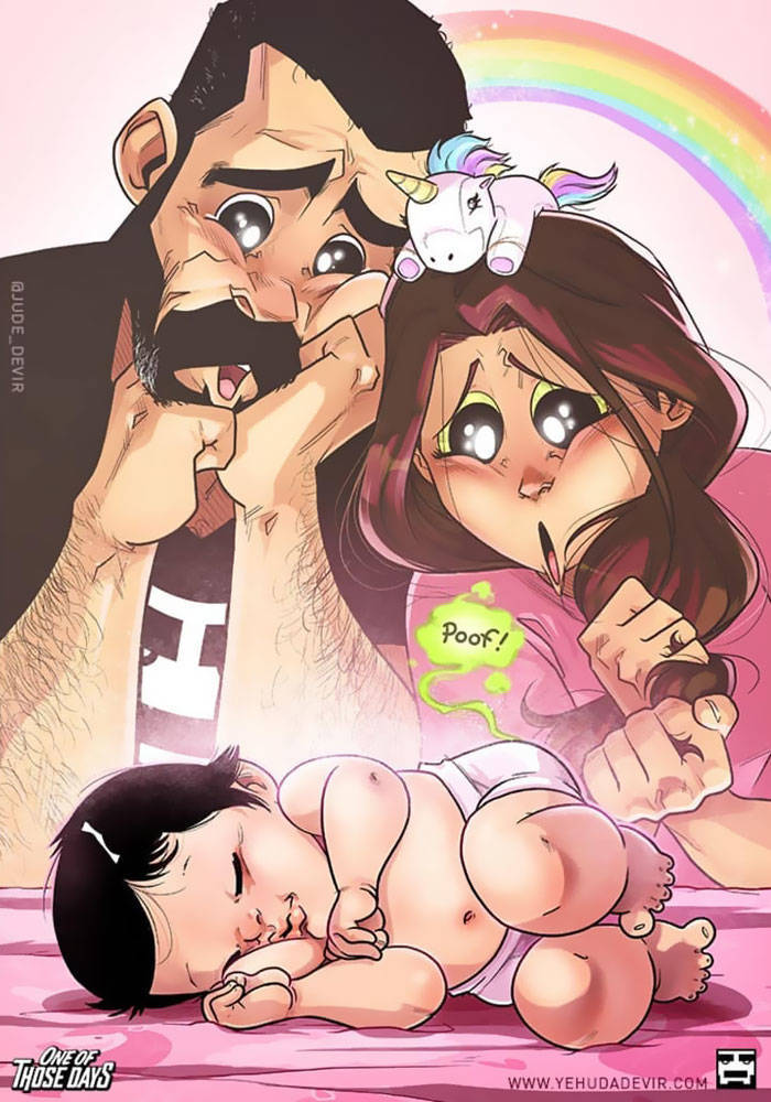 Artist Illustrates The Real Truths Of His Everyday Life With Wife And A Baby Daughter