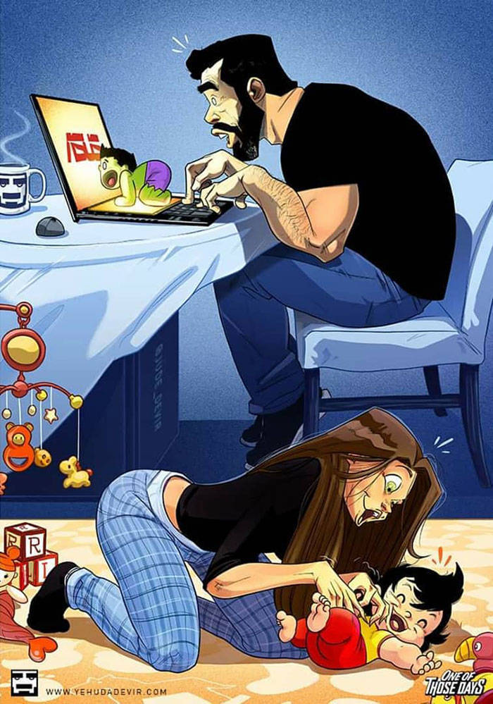 Artist Illustrates The Real Truths Of His Everyday Life With Wife And A Baby Daughter