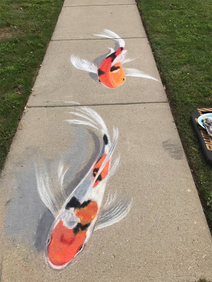 Mother And Daughter Create 3D Chalk Art That Will Trick Your Eyes!