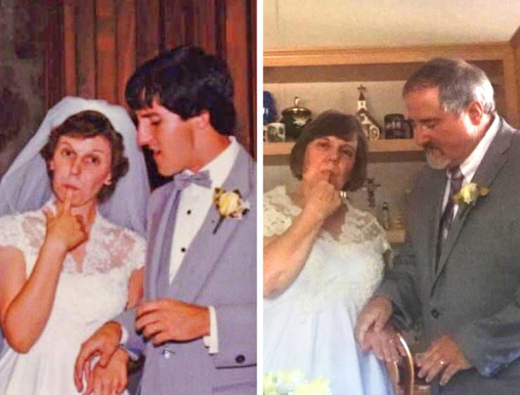 Happy Couples Show Their “Then And Now” Photos