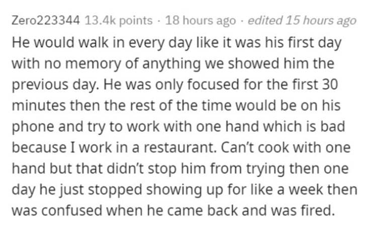 And What Was Your Worst Coworker Like?
