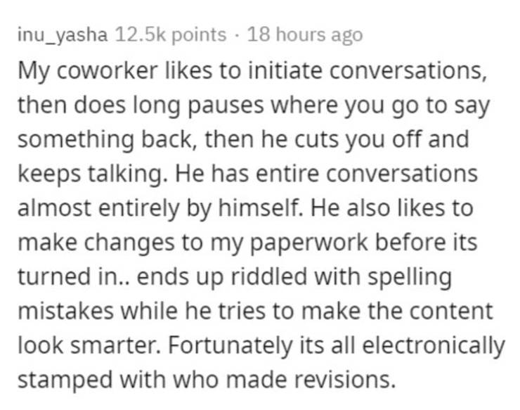 And What Was Your Worst Coworker Like?