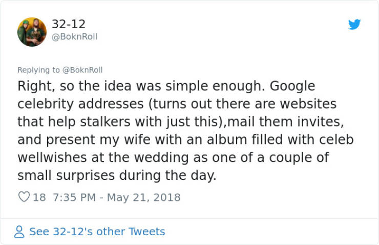 Guy Tells About How He Invited 300 Celebrities To His Wedding Back In 2012