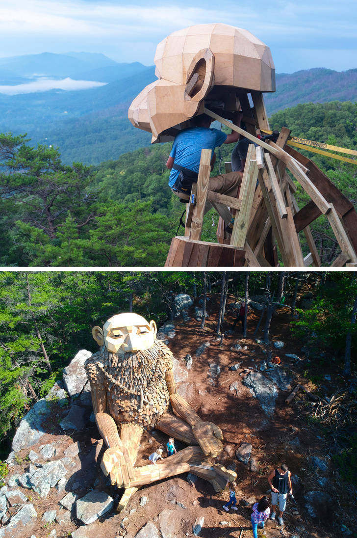 Artist Creates Huge Mountain Trolls Whom You Can Meet Out In The Wild