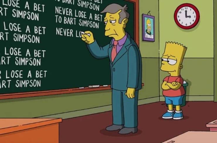 “Simpsons” Chalkboard Is Like A Time Machine At This Point…