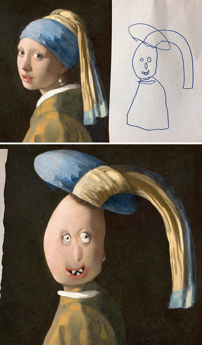 Dad Photoshops His Kids’ Drawings Into Reality, And It’s Half Adorable Half Creepy