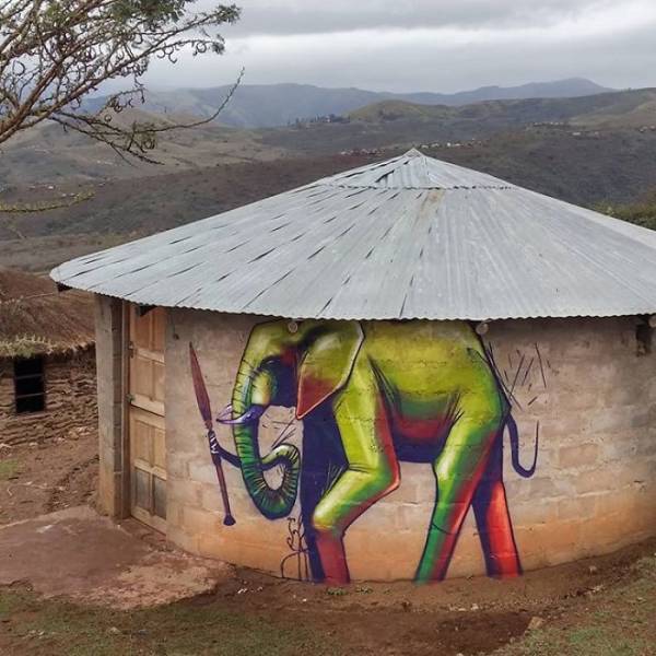 This Artist’s Graffiti Is Made To Match The Surroundings!