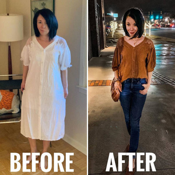 Woman Refashions Thrift-Store Clothes To Look Much More Stylish