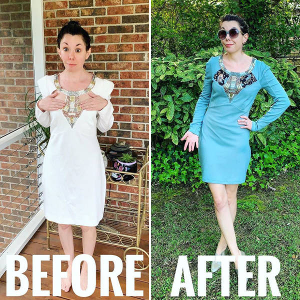 Woman Refashions Thrift-Store Clothes To Look Much More Stylish