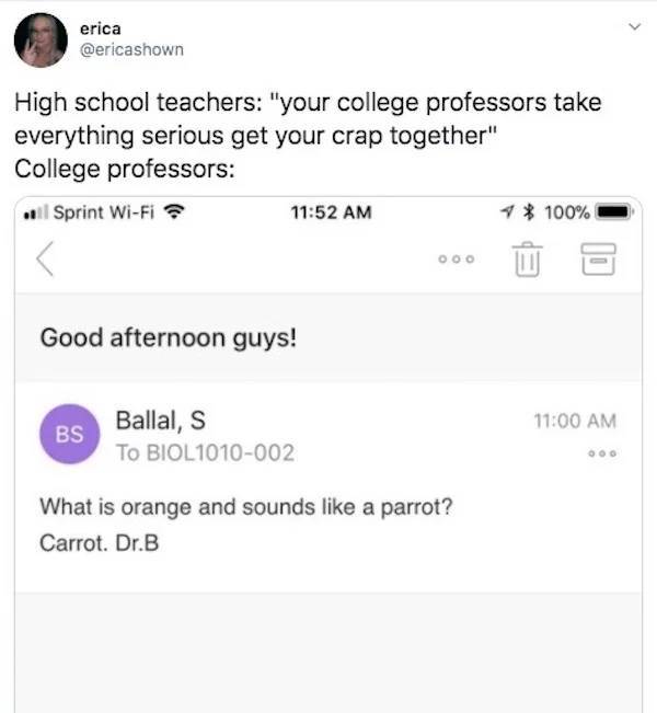 High School Teachers Are Cool, But College Professors Are Much Cooler