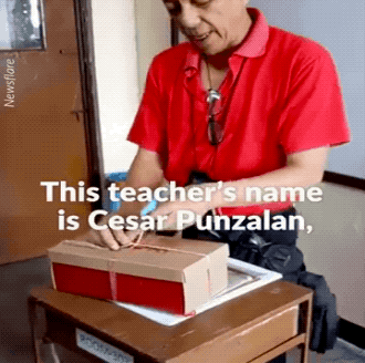 Science Teacher Gets A Gift From His Students, Thinks It’s A Prank