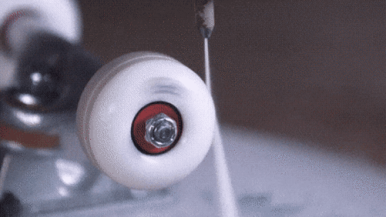 Very Fast Spinning Of A Skateboard Wheel
