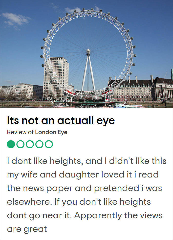 Utterly Negative Reviews Of UK Tourist Attractions