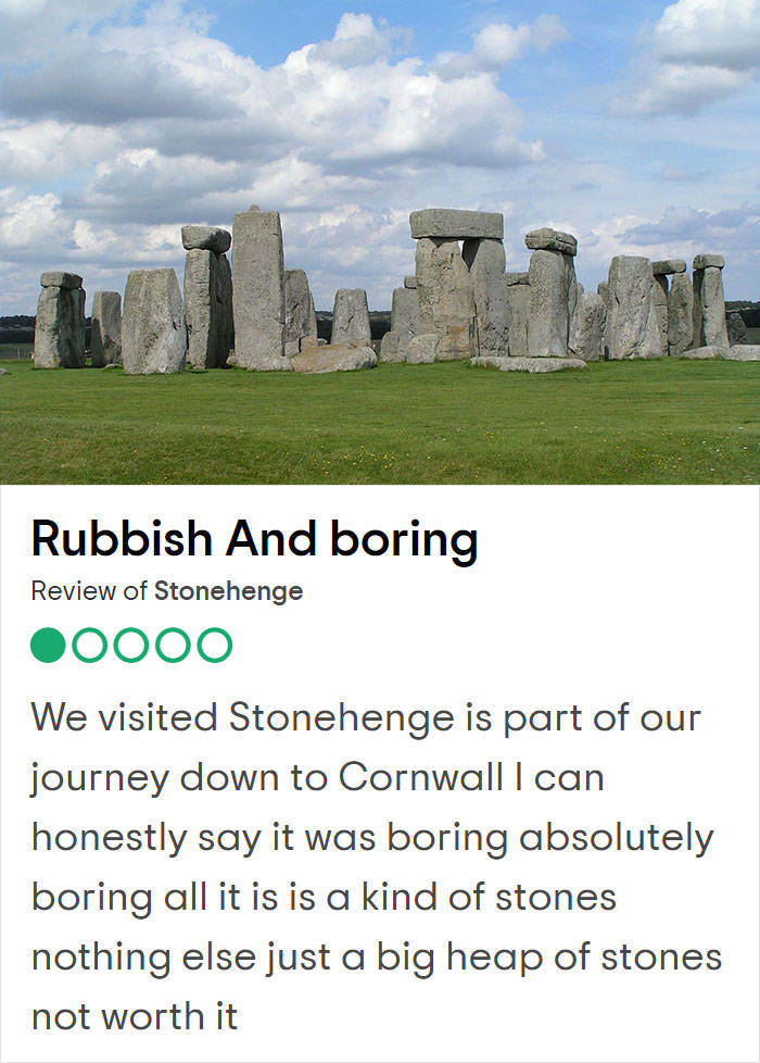 Utterly Negative Reviews Of UK Tourist Attractions