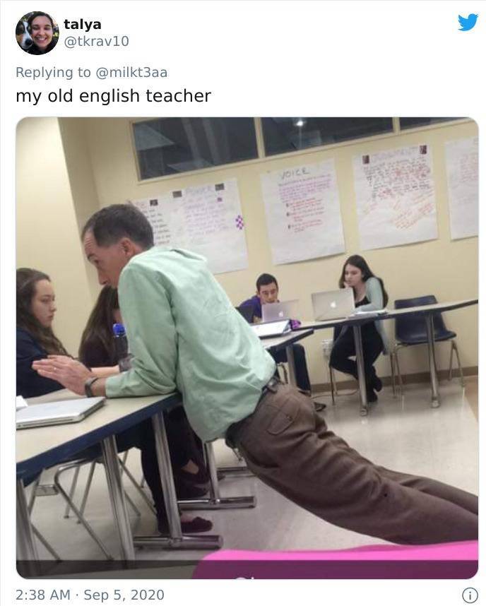 Some Teachers Have Very Weird Leaning Positions…