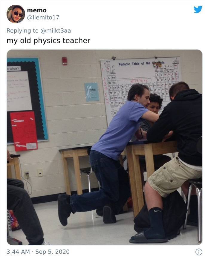 Some Teachers Have Very Weird Leaning Positions…