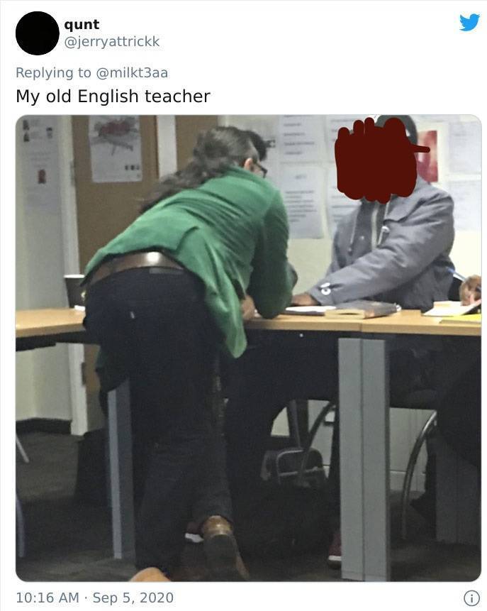 Some Teachers Have Very Weird Leaning Positions…