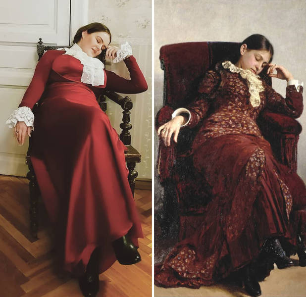 Woman Decided To Recreate A Classic Painting Every Day…